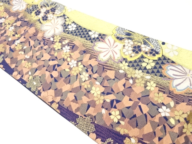 JAPANESE FUKURO OBI / KIN-TOSHI / WOVEN SHIKISHI PATTERN
